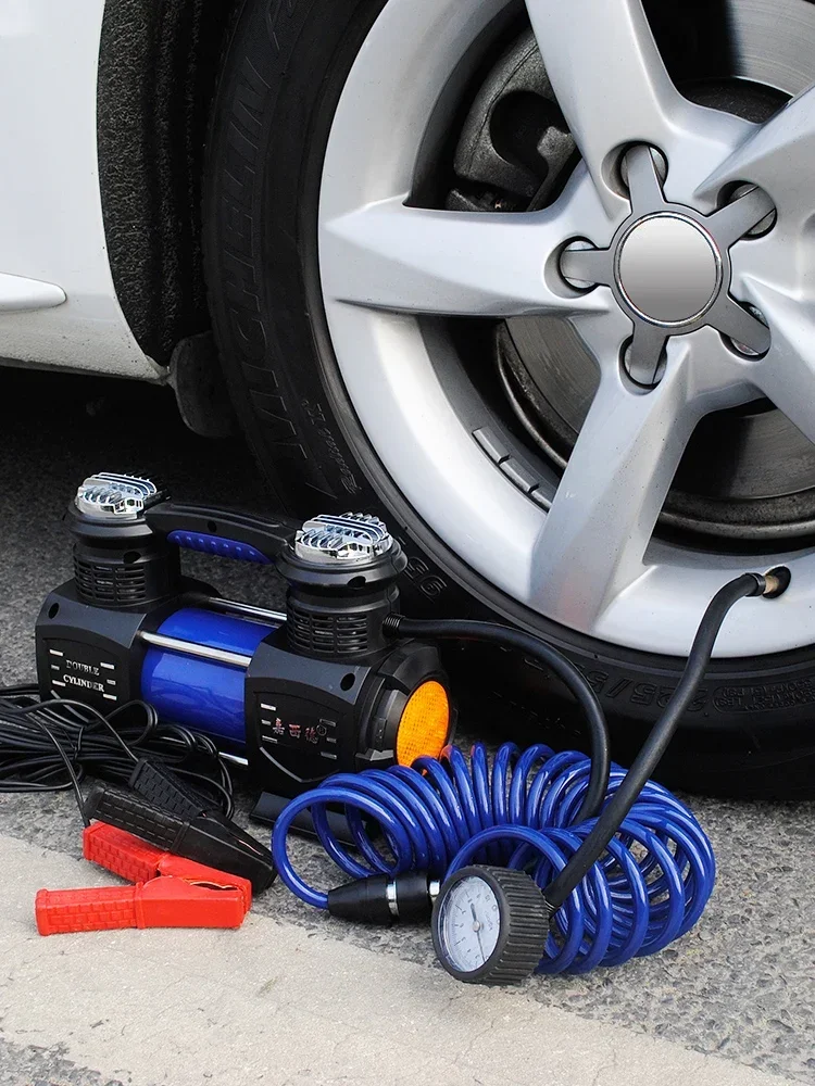 Dual cylinder 300W off-road SUV vehicle air pump, high-power 12V high-pressure gas filling vehicle mounted air pump