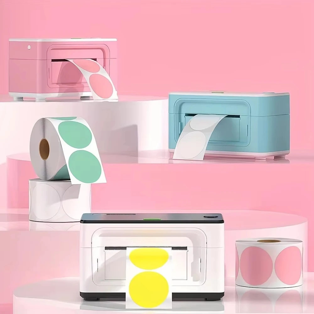 Circle Sticker Labels 2Inch Color Adhsive Label Paper Compatible With Laser Thermal Printer For Product Spice Jar Label Stickers