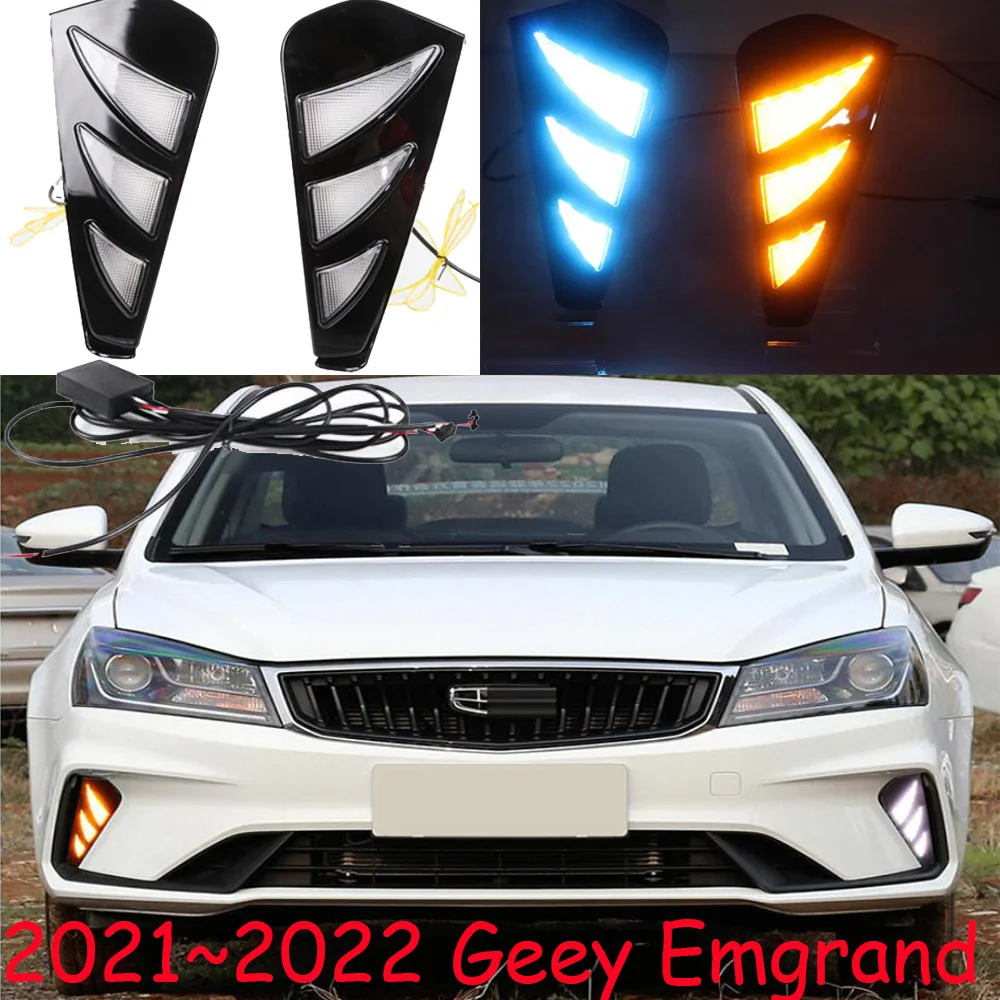 

Car bumper headlight for Geey Emgrand daytime light 2021~2022y DRL car accessories LED headlamp Geey Emgrand fog light