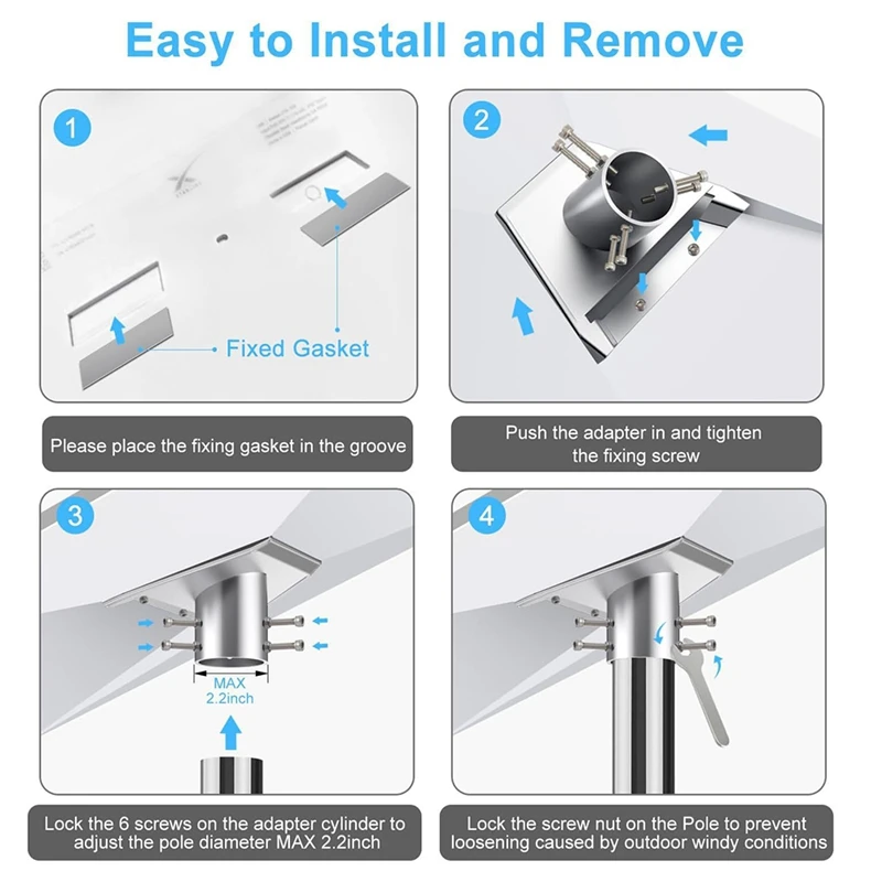 For Starlink Gen 3 Pipe Adapter  Roof Mounting Stand Fixed Connector For Star Link Gen 3 Standard Dish Mount Plate