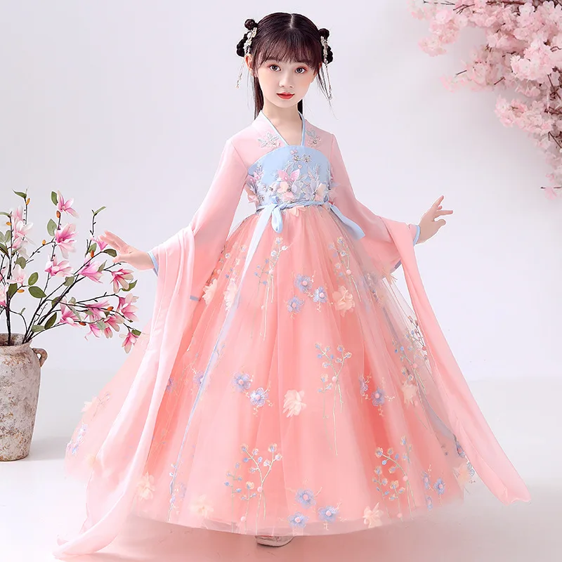 

Traditional Chinese Girls Fairy Costume New Year Outfit for Girl Hanfu Dress Children Chinese Style Tang Photography Cosplay