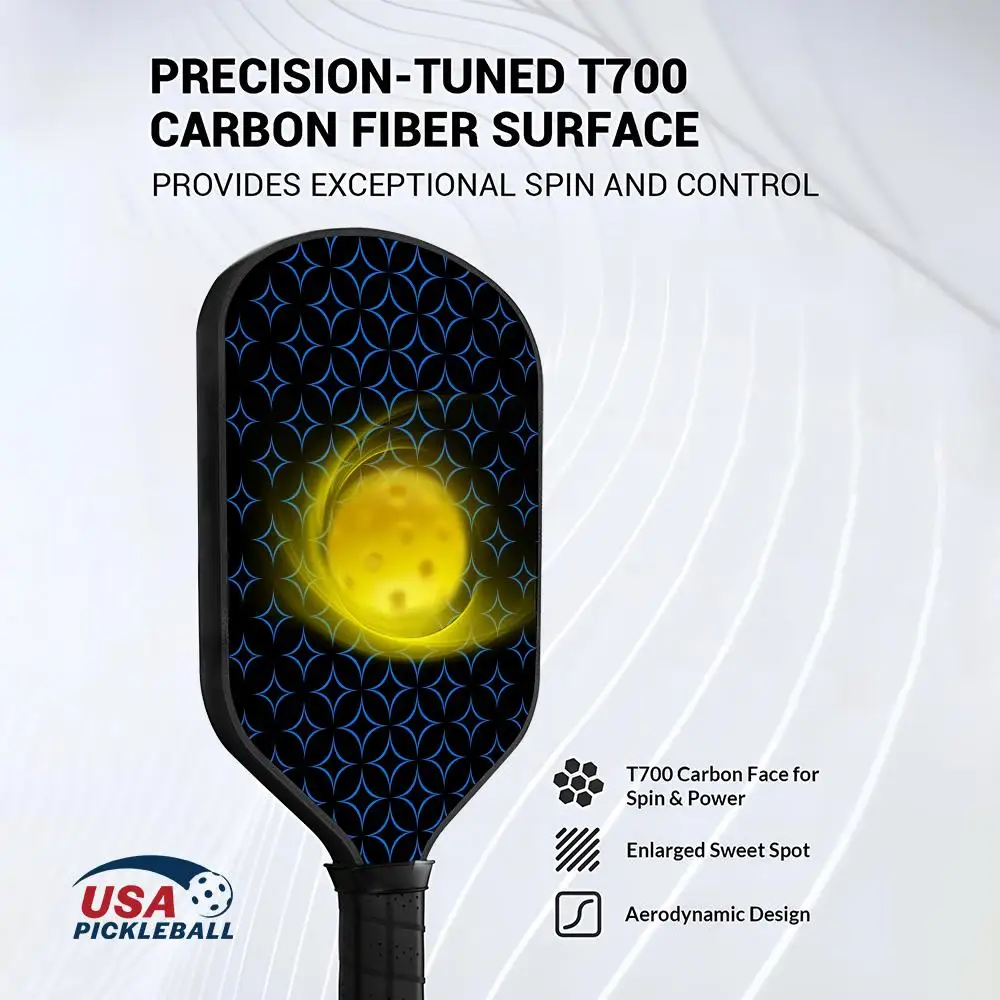 مجموعة مجداف كرة البيسبول المعتمدة من USAPA T700 من ألياف الكربون Unibody مع طاقة أساسية على شكل قرص العسل مقاس 16 مم ونمط فاخر