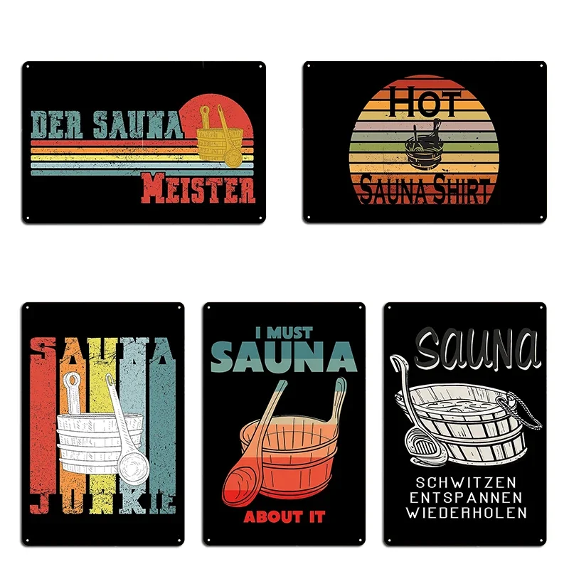 Sauna Commander Sauna Lover Joke Sauna Saunists Saunist Metal Plaques Create Club Bar Wall Decor Character Tin Sign Poster