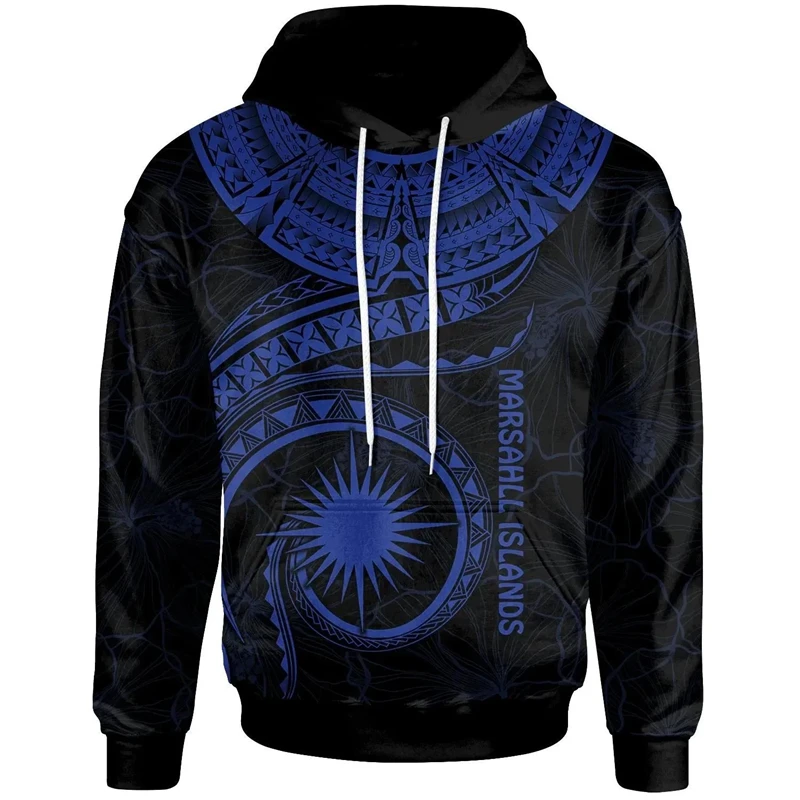 NewFashion Marshall Island Country Flag Tribal Culture Retro Polynesian Tattoo Tracksuit Men/Women 3DPrint Casual Hoodies Tops