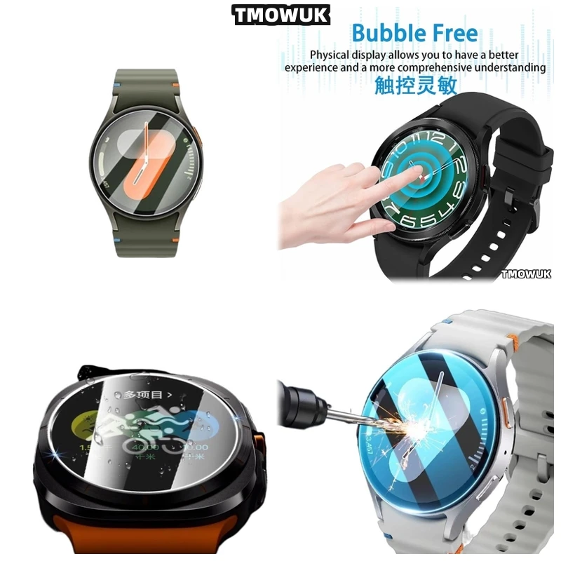 

For Samsung Galaxy Watch6 Classic 40mm Watch7 Ultra FE 47 44 43mm Crystal Clear Tempered Glass Screen Protector Bubble-Free