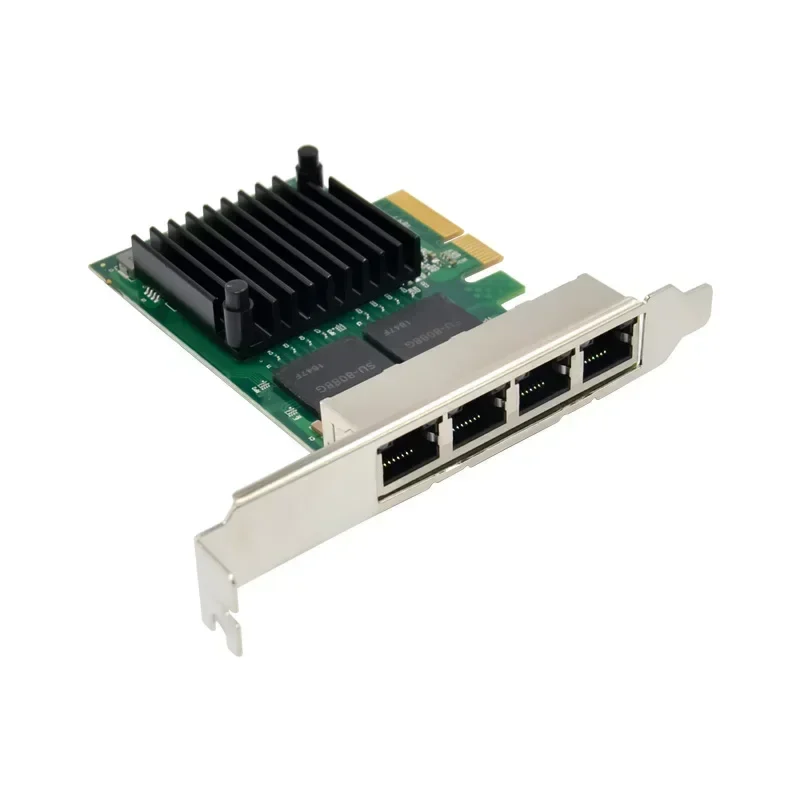 Chip Intel I350AM4 Quad-Port Sfp Gigabit Ethernet Server PCI Express 4 Port PCIE X4 RJ45 Lan Adaptor Kartu Jaringan