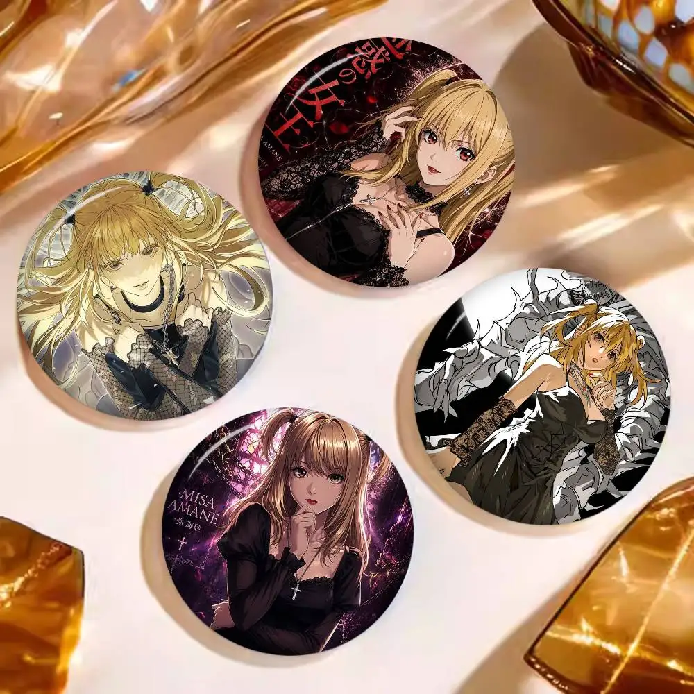 Misa D-Death N-Note Cross 58mm Cute Series Pins Funny Badge Interesting Cartoon Animals Brooches Backpack Clothes Gift Accessory