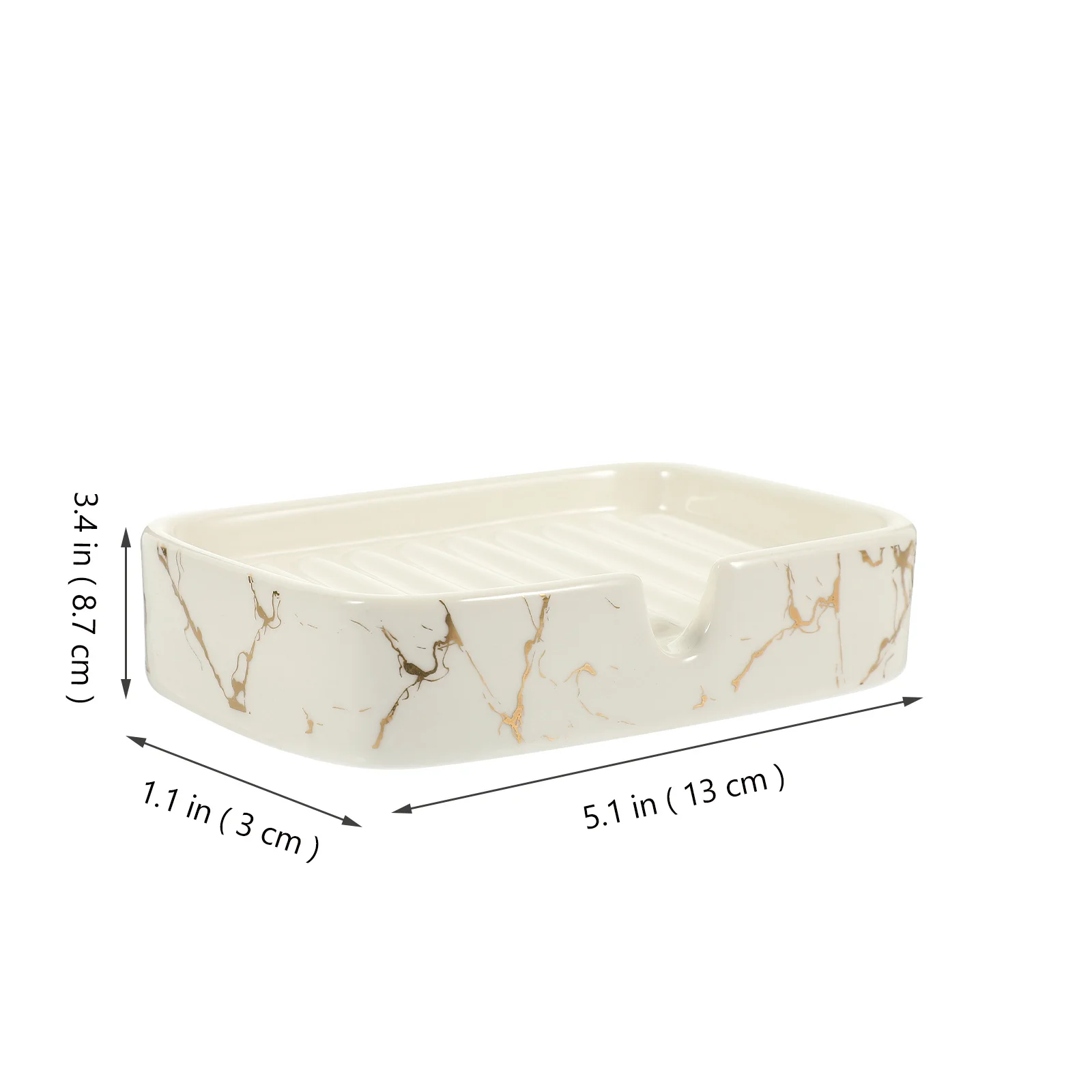 

Marbled Ceramic Soap Dish Self Draining Holder for Bathroom Kitchen Sink Countertop Storage Tray Functional Decorative Soap