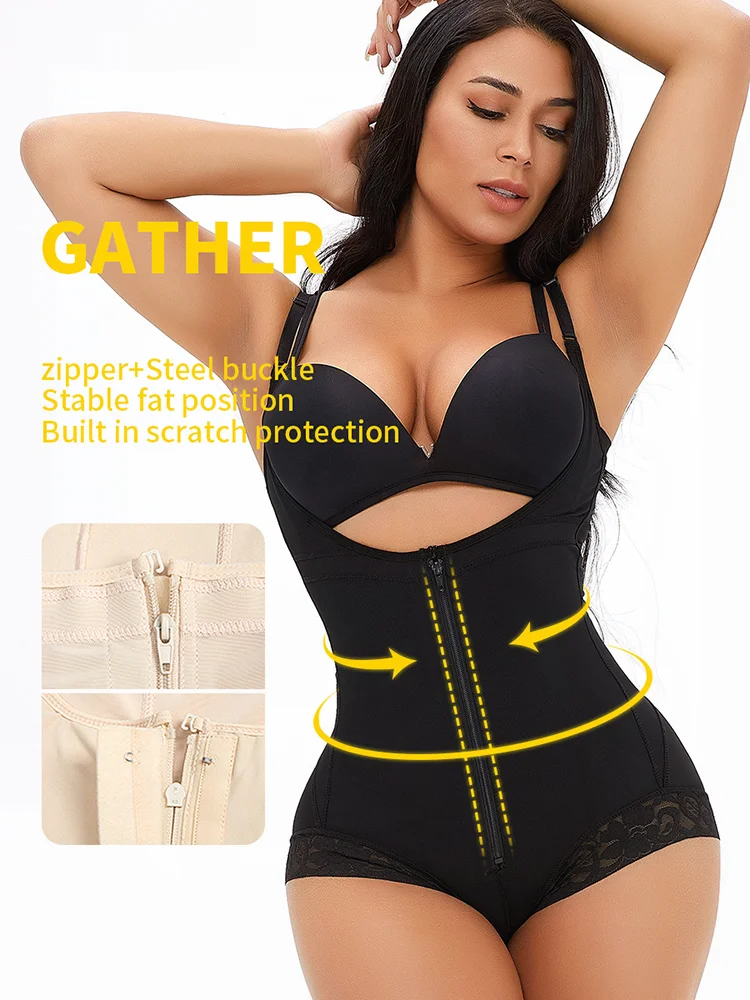 Faja Reducing and Shaping Girdles  Slimming Sheath Flat Belly Large Breasted Zipper Shapewear Women Free Shipping