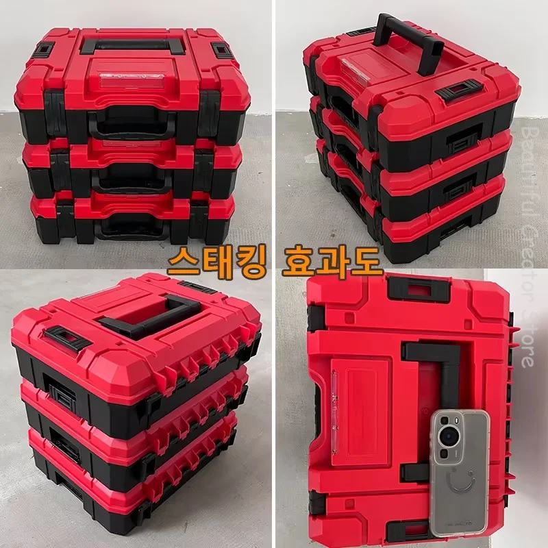 Plastic Stacked Tool box Large Suitcase Multifunctional Hardware Tool Storage Box Portable Tools Organizer Box Hard Case Toolbox