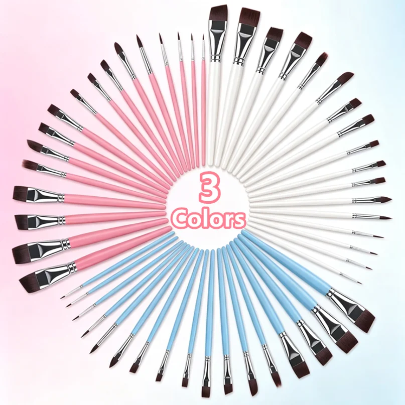 7/10/17 Pcs Multi-functional Face Body Paint Brushes High Quality Sky Blue Artist Watercolor Painting Makeup Tool Make Up Brush