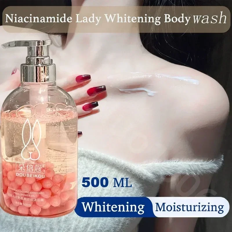 Los geles de ducha para el baño, color blanco, nicotinamida, 500ML, adecuados para la piel oscura, brillo, limpieza, suciedad y inhibe la melanina