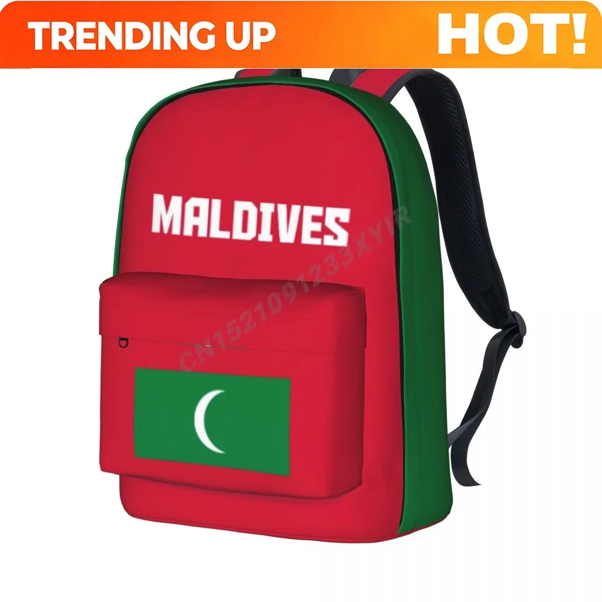 Custom Bag Unisex Backpack Maldives Flag Stitch Schoolbag Messenger Bag Case Laptop Travel Bag Mochila Gift