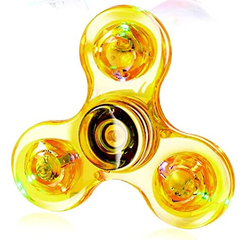 Kristal Lichtgevende LED licht Fidget Spinner Hand Top Spinners Glow in Dark EDC Stress Relief Speelgoed Kinetische Gyroscoop voor Kinderen