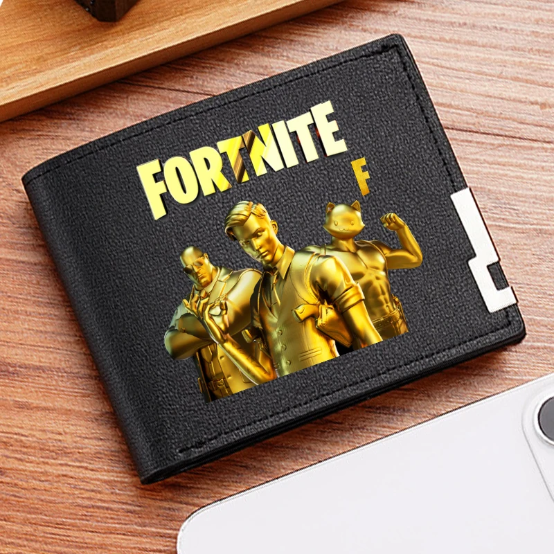 Fortnites Men's Wallets Game Fortress Night PU Leather ID Card Holders Multi-card Slot Folding Short Coin Purses Boys Xmas Gift