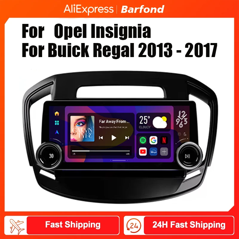 Leitor de vídeo multimídia para carro para Opel Insignia, Buick Regal 2013-2017, rádio de tela grande, 2DIN, Carplay, GPS de navegação