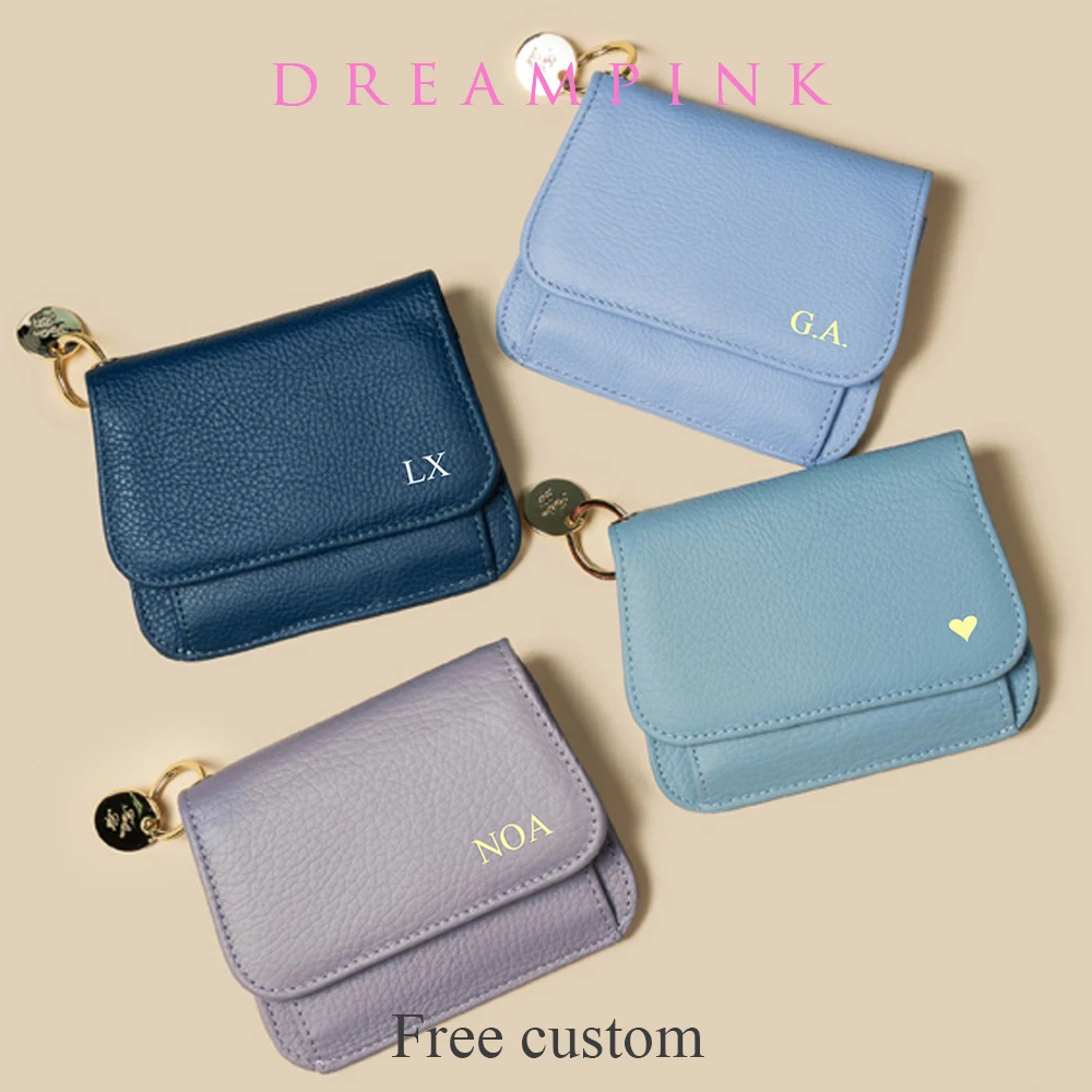 Custom Letters Women Short Wallet Luxury Large Capacity Small Coin Purse Bag For Female Monogram Portable Credit Card Holder