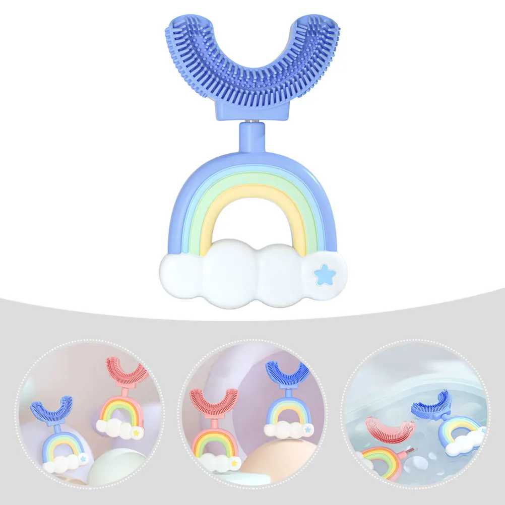 

1Pcs Children U-Shape Silicone Toothbrush Lovely Cartoon Cloud-Shaped Manual Kids Teeth Cleaning Practical Brush
