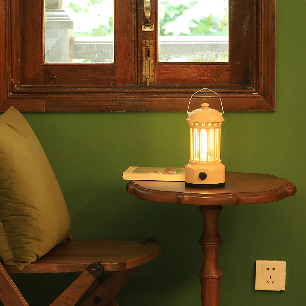 ضوء ليلي خارجي على شكل عمود روماني، فانوس تخييم محمول للنقل، سهل الحمل، إضاءة فناء الدراسة