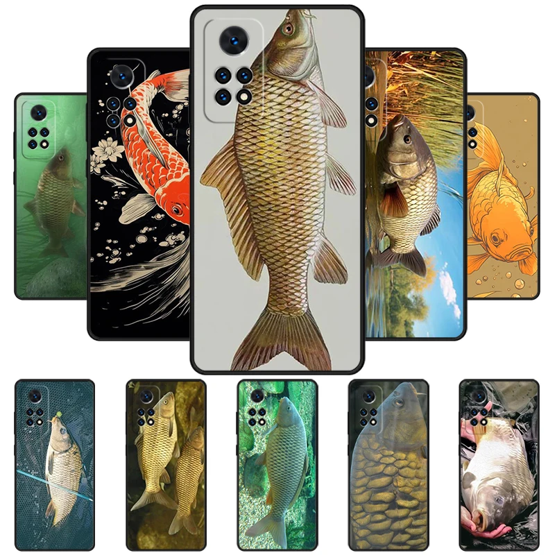 Common-Carp Phone Case For Redmi Note 11 EPro 11S 10 10T 9S Promax 8 Pro Xiaomi Mi 10 11 12X 12S Ultra Cover