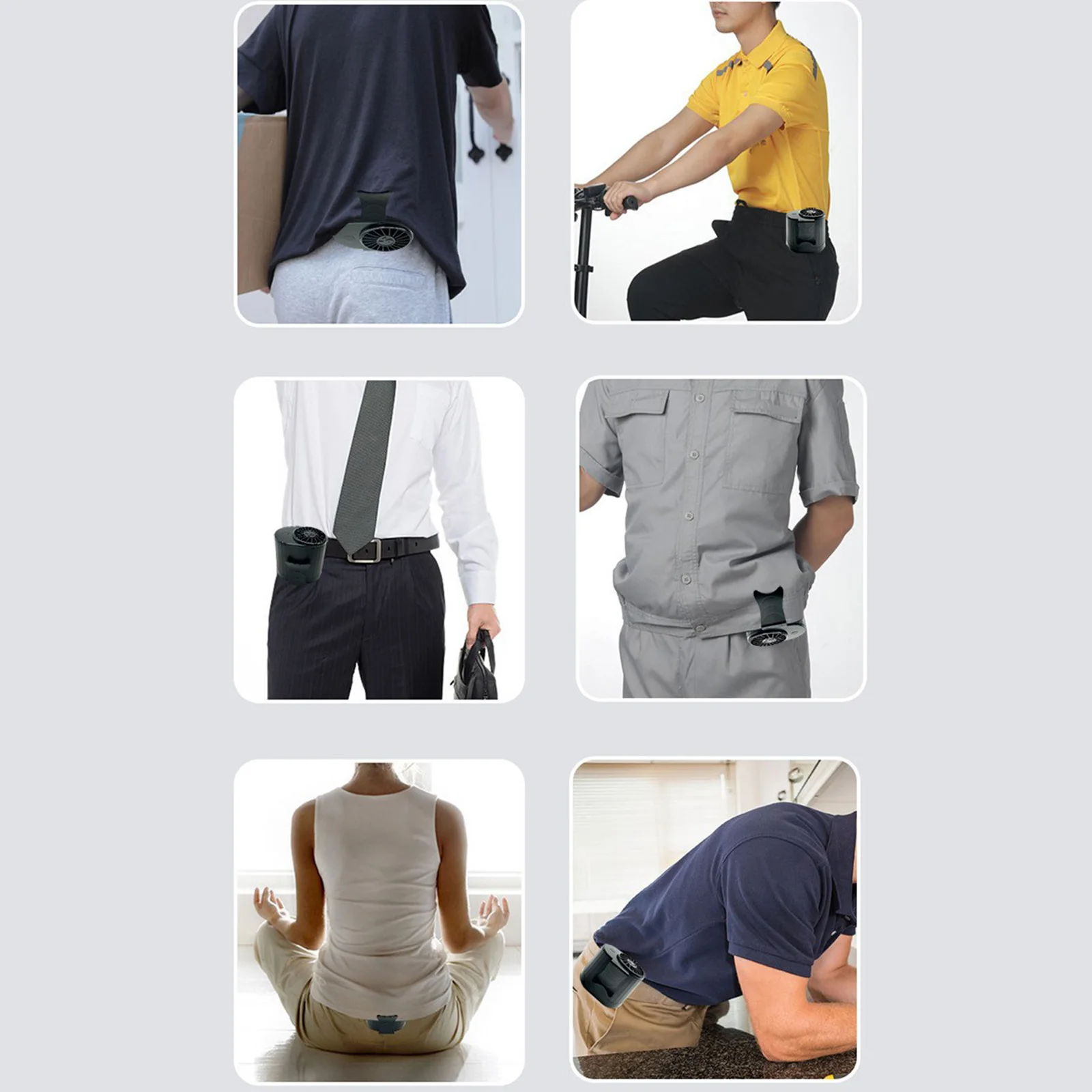 ポータブルウエストクリップファン,USB充電器,10000 rpm,4速,調整可能な冷却,旅行,キャンプ,登山,農場,屋外用のベルトファン