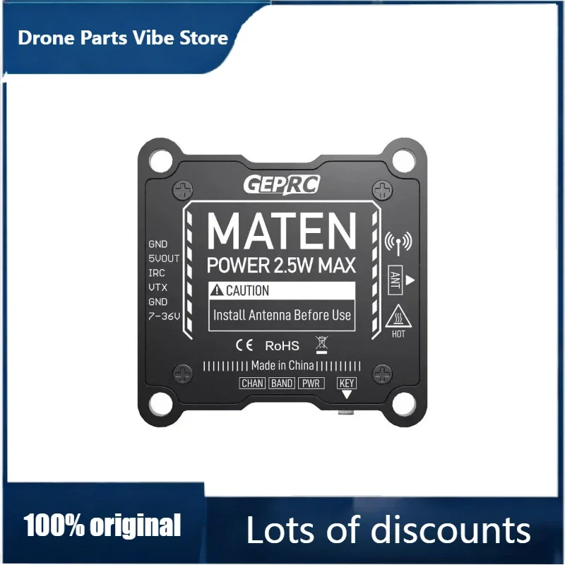 

FyOriginal GEPRC MATEN 5.8G 2.5W VTX 2500mW Transmitter Transmitting Module 7V-36V Built in Microphone for Long Range Racing Dro