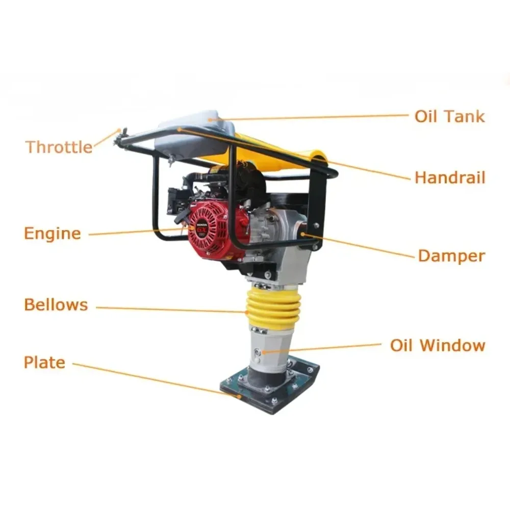Vibration Tamping Rammer Jump Compactor, Soil Sand Gravel Vibratory Compacting Machine For Road Construction