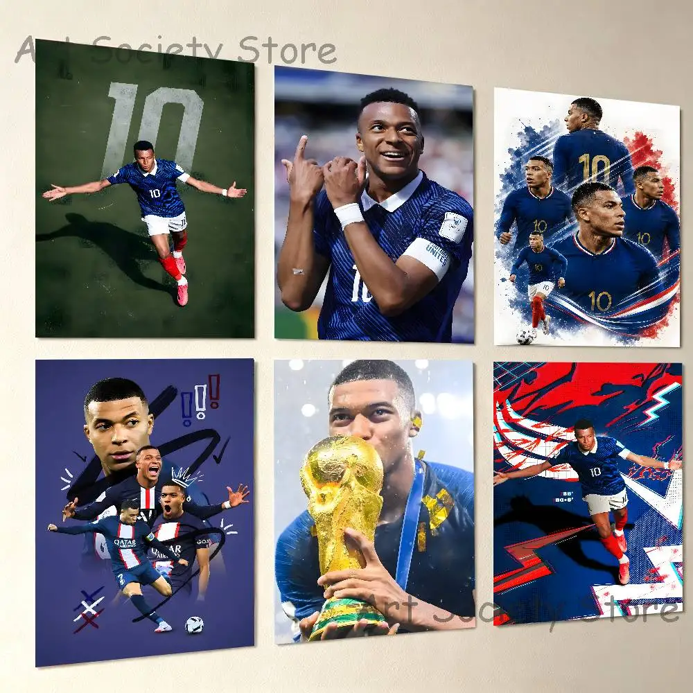 M-Mbappe Football Poster High Quality Dorm Living Room Aesthetic Wall Decoration Painting Stickers Gift