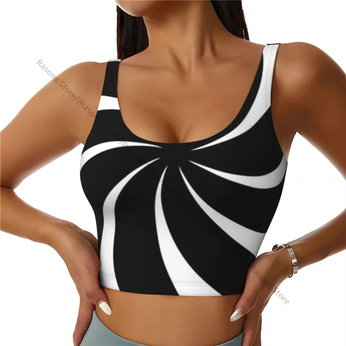 Sports Bra Women Running Yoga Clothes Vest Abstract Spiral Background Gathering Fitness Vest