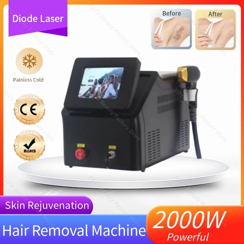 

Professional 808 Diode Laser Hair Removal Machine Epilator Ice Titanium Permanent 3 Wavelengths remove hair Machine for salon