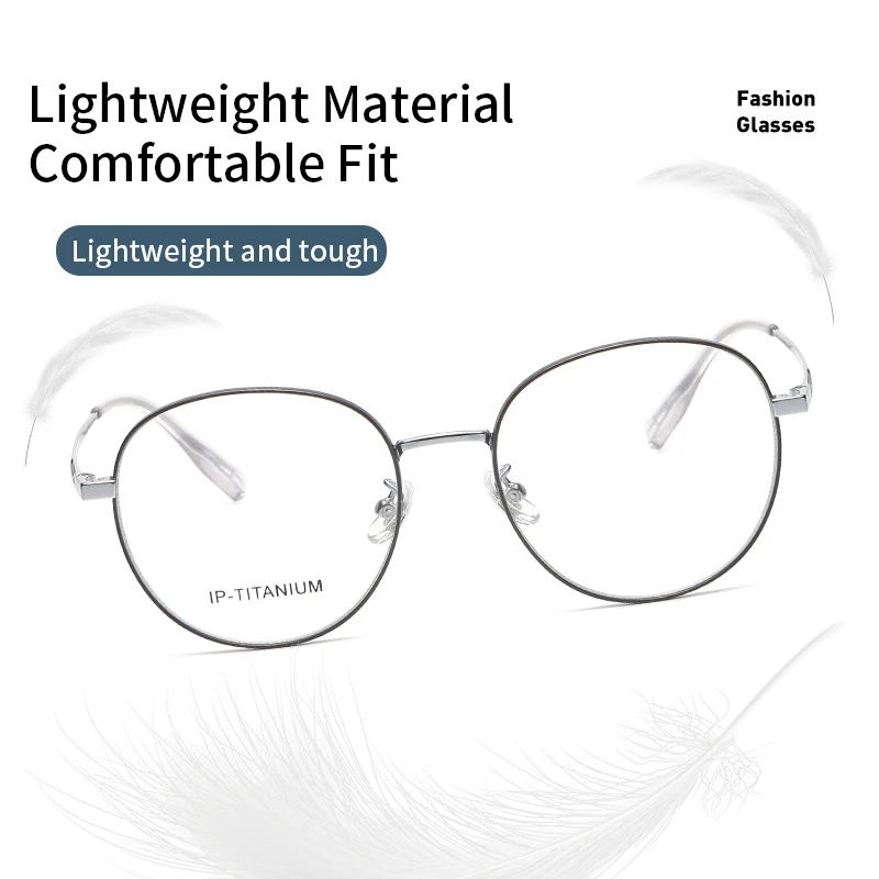 Pure Titanium Fashion Trend Glasses Frame Retro High Quality Ultra Light Optical Eyeglasses Men Women Prescription glasses 98508