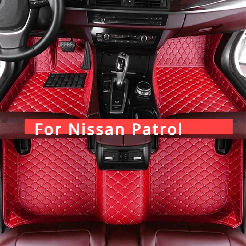 

Custom Leather Car Floor Mat For Nissan Patrol Y61 All-Weather waterproof Auto Parts Accessories Carpet Rugs Foot 2012-2023