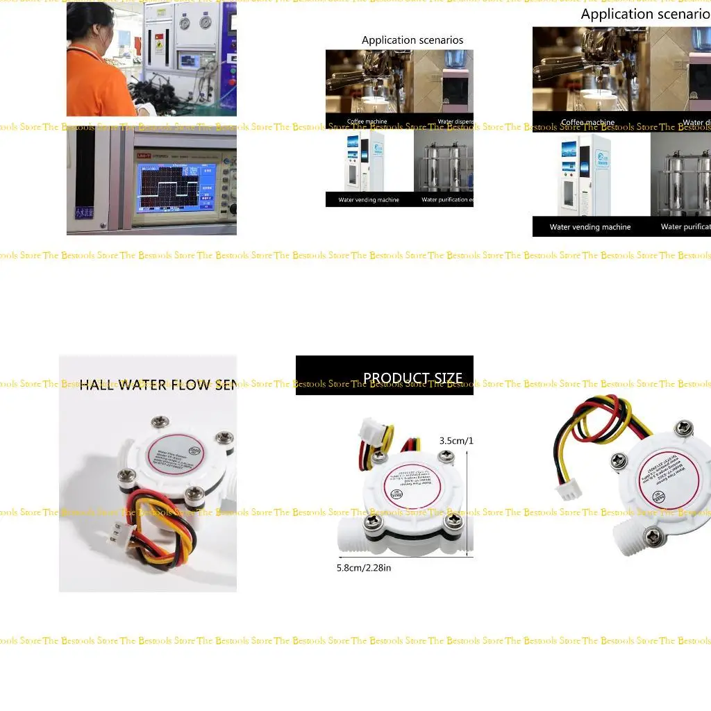 

12PF Upgrades Water Flows Meter G1/4 Inch 3.5-24V Precisions Water Flows Meter for Liquid Management in Various Application