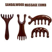 Natural Sandalwood Deer Antler Five Paws Massage Comb Meridians Dredging Scalp Facial Massage Comb Gifts For Family And Friends