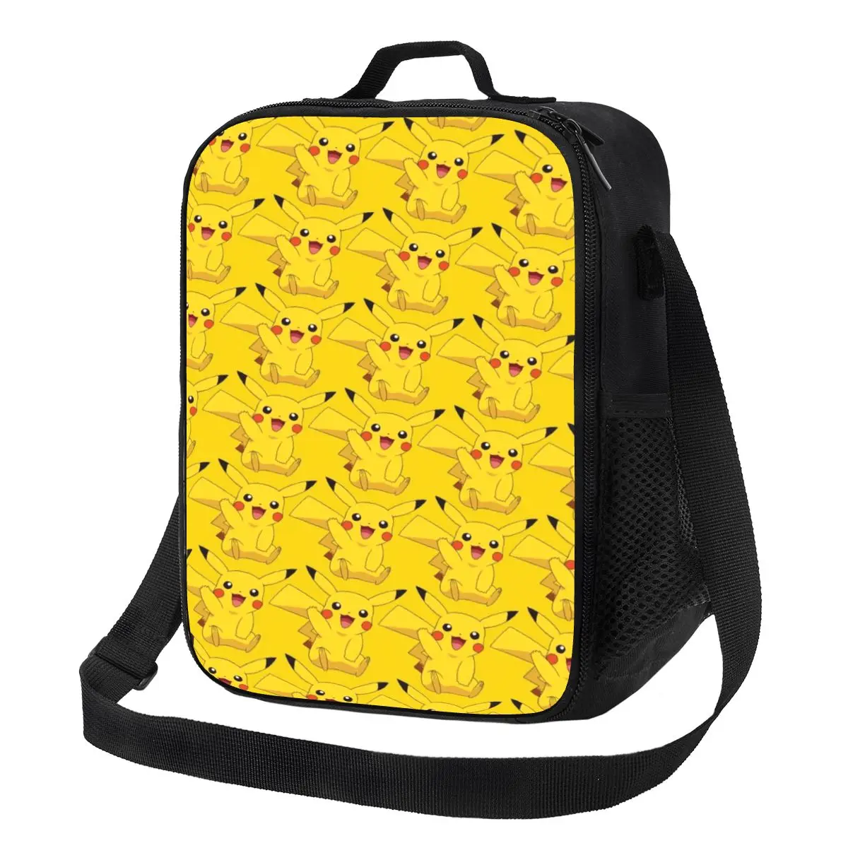 

Custom Bikachus Cartoon Insulated Lunch Tote Bag for Women Portable Cooler Thermal Food Lunch Box Outdoor Camping Travel
