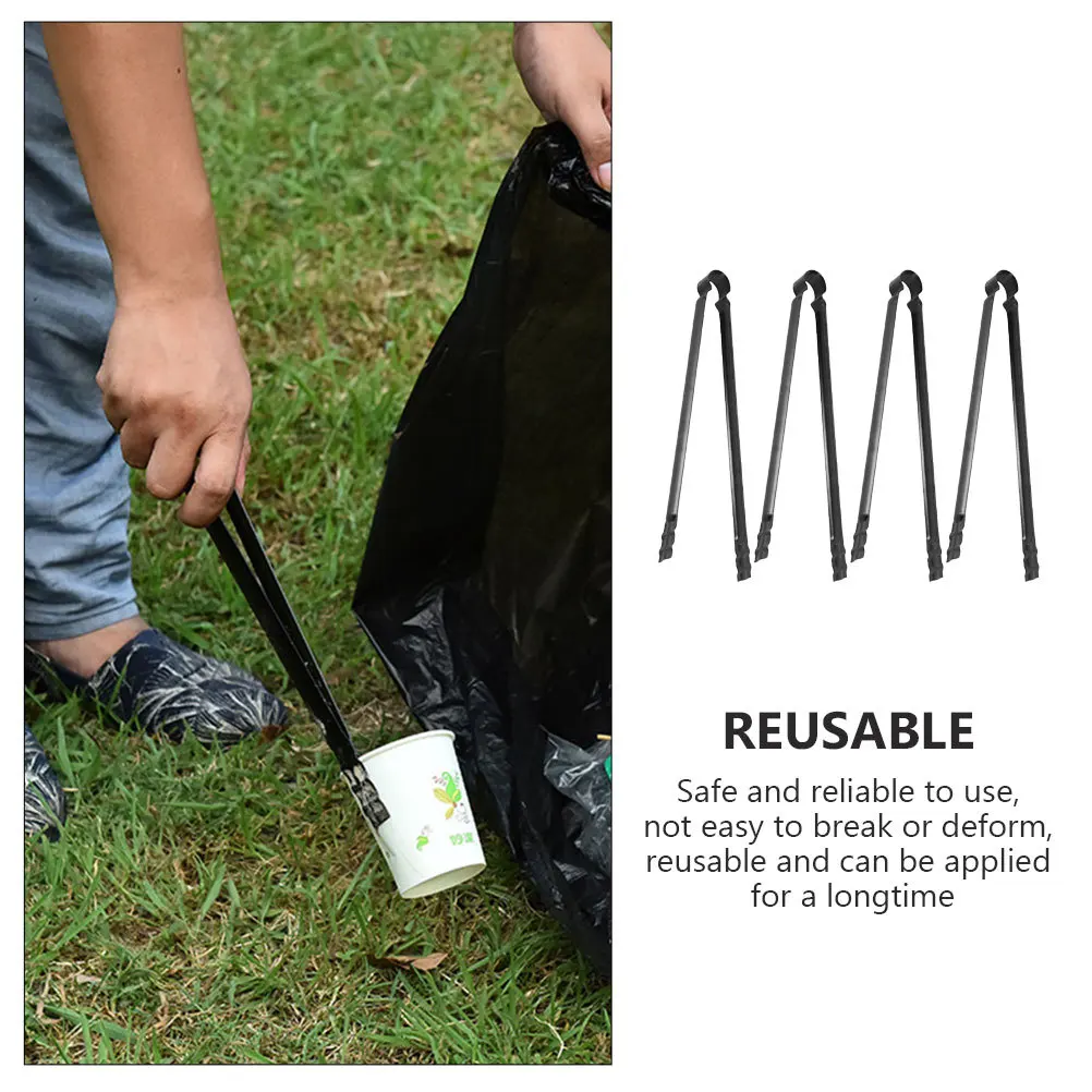 

4pcs Iron Charcoal Clamps Outdoor Bbq Fireplace Tongs Long Anti-Scalding Grabber Tool For Camping Picnic Barbecue Carbon Clip