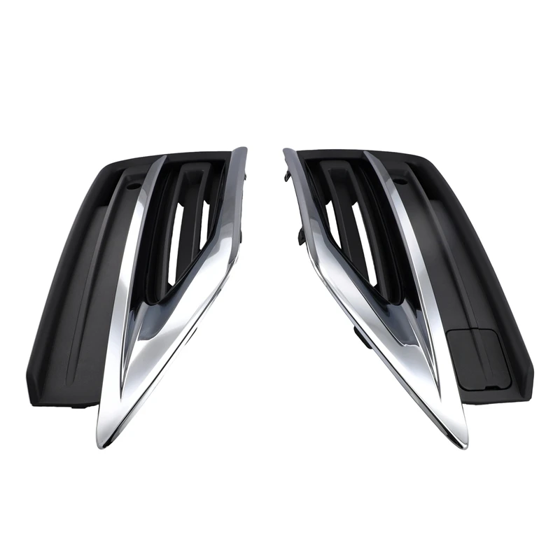 1Pair Front Lower Bumper Grilles Trim Chrome Cover Bezel31663515 31663514 For Volvo XC90 2019-2022 31663539 31663540