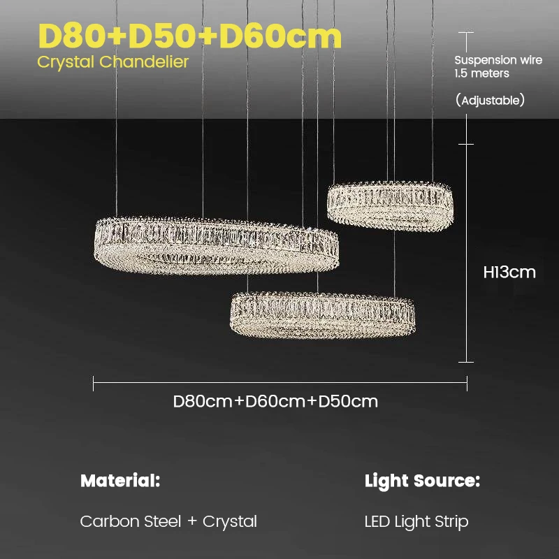 Modern design luxe kristallen plafondkroonluchters voor keuken, woonkamer, hal, lobby, huisdecoratie, verlichting, LED-hanglamp