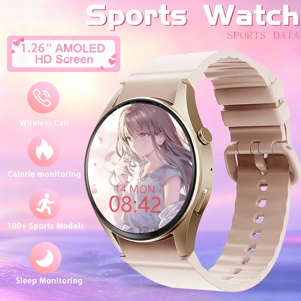 

Women's Smart Watch 1.26" AMOLED Touchscreen with Call Function Heart Rate & SpO2 Monitor Sleep And Activity Tracker