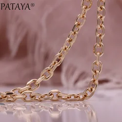 PATAYA New Necklace For Women 585 Rose Gold Color Fine Bracelets 19cm Party Gifts Fashion Jewelry Man Necklace 50/55/60 cm