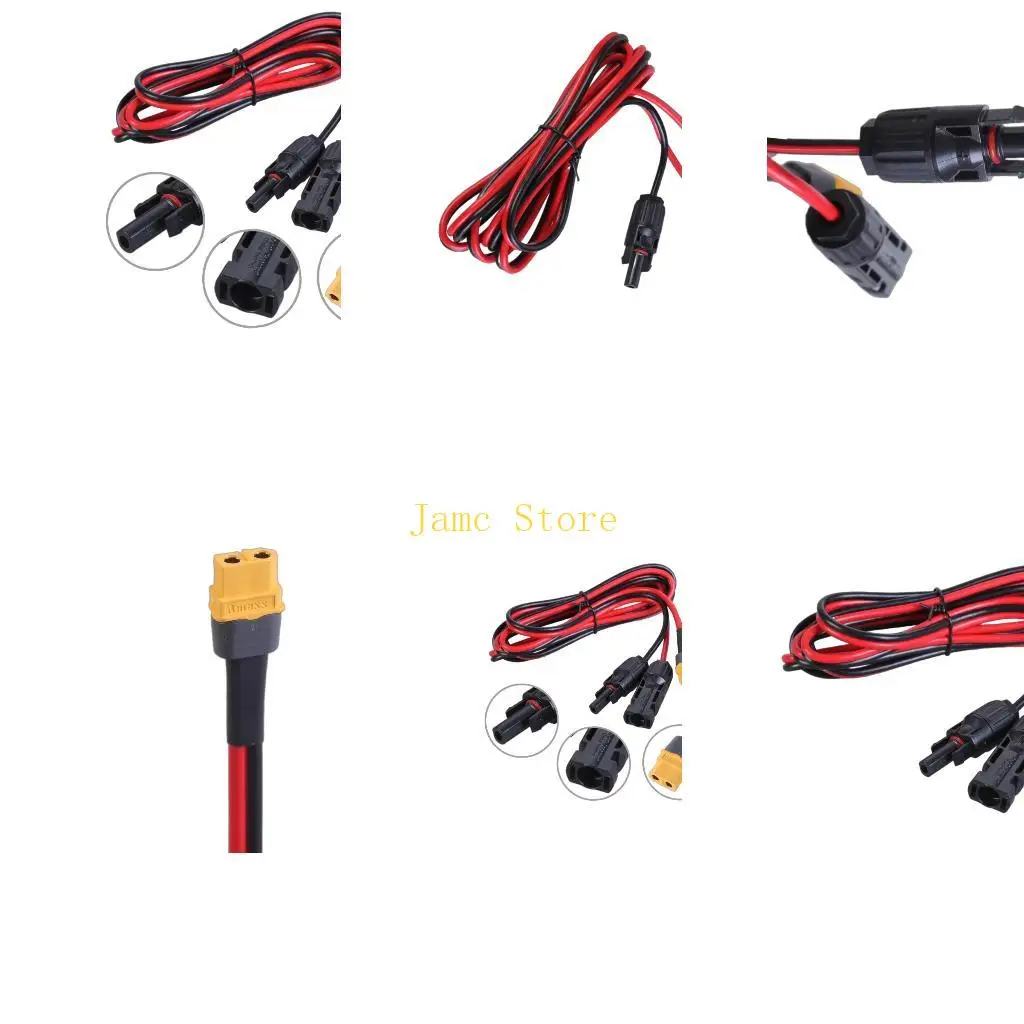 LX0B XT60 Female Connectors Solar Panel Charging Cable 12AWG for Car Folding Solar Panel and Solar Generators