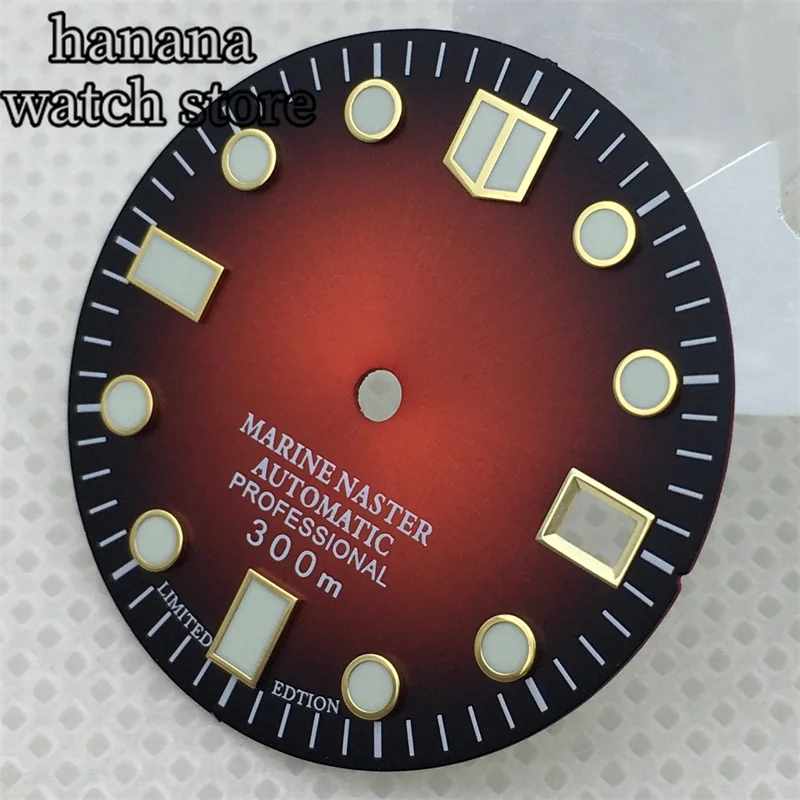 

BLIGER 29mm dial black red with NH34 NH35 NH36 movement 3 o 'clock /3.8 o 'clock clock crown green luminous