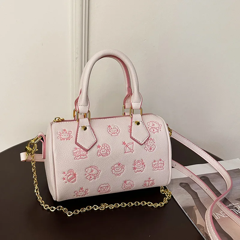 classic-vintage-mini-barrel-bag-trendy-versatile-2-in-1-crossbody-with-zodiac-print-chain-strap