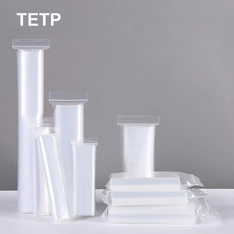 TETP-bolsas transparentes Ziplock de largo tamaño, Control remoto, paraguas, soporte para teclado, almacenamiento, embalaje, bolsa de plástico, 100