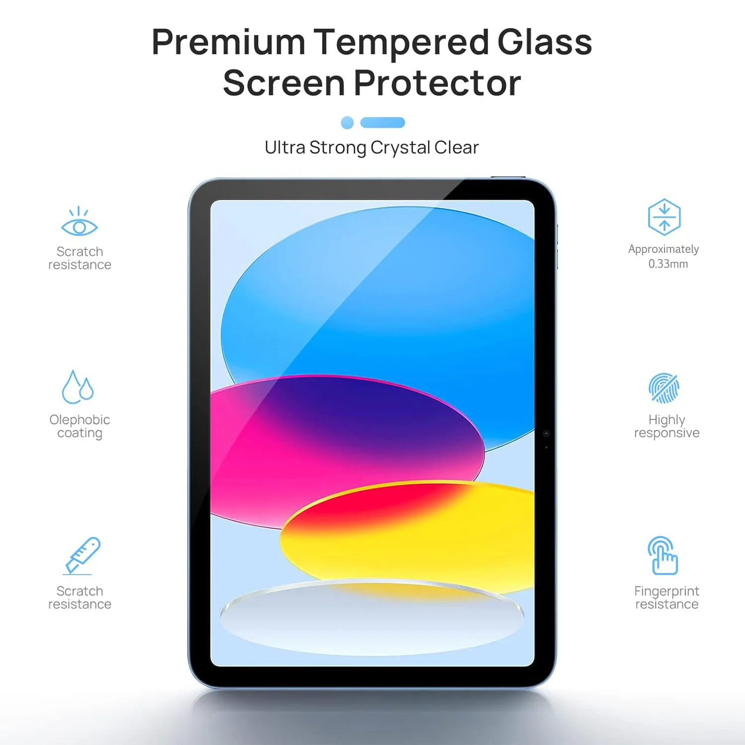 2PCS 2.5D HD Screen Protector Tempered Glass For iPad 10 9 8 7 6 5 Air 2 Pro 11 2022 2021 2020 Mini 12.9 10.9 10.2 9.7 inch