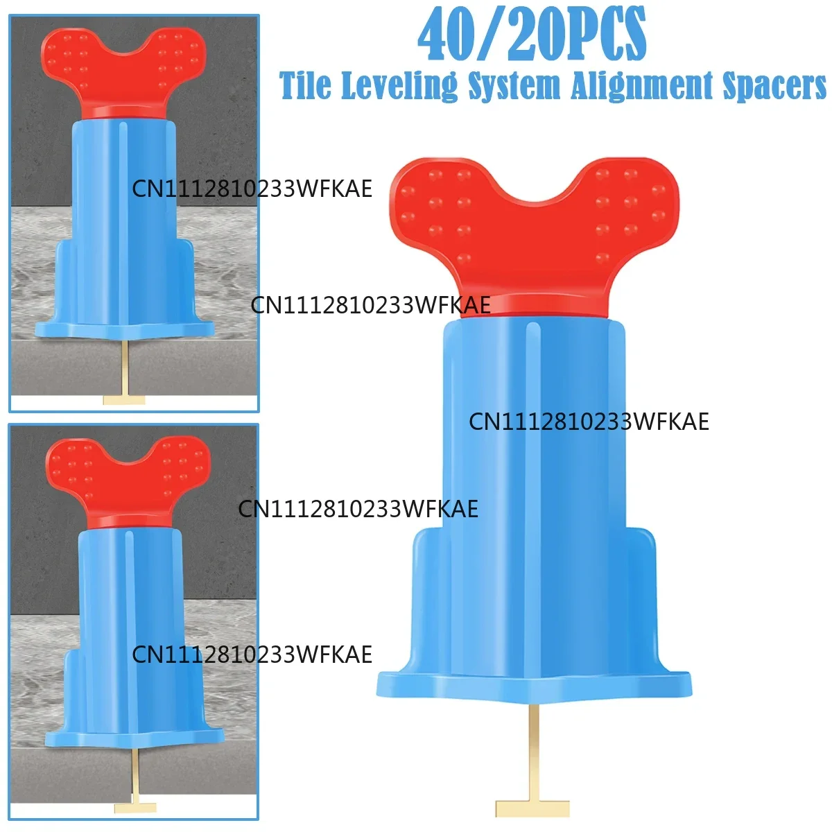 40/20PCS Tile Leveling System for Tile Laying Wall Leveler Wedges Alignment Spacers Fast Positioning Wall Tile Locator