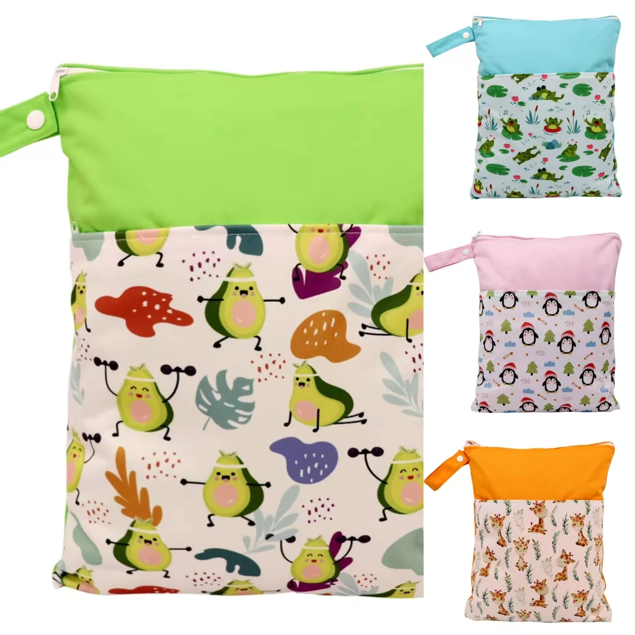 Picture 7: 1Pcs Wet Bag Diaper Bags Waterproof Diaper Bag Wet Dry Bag For Swimming&Gym Portable Mom Bag and Baby Diapers Nappies 30*40cm