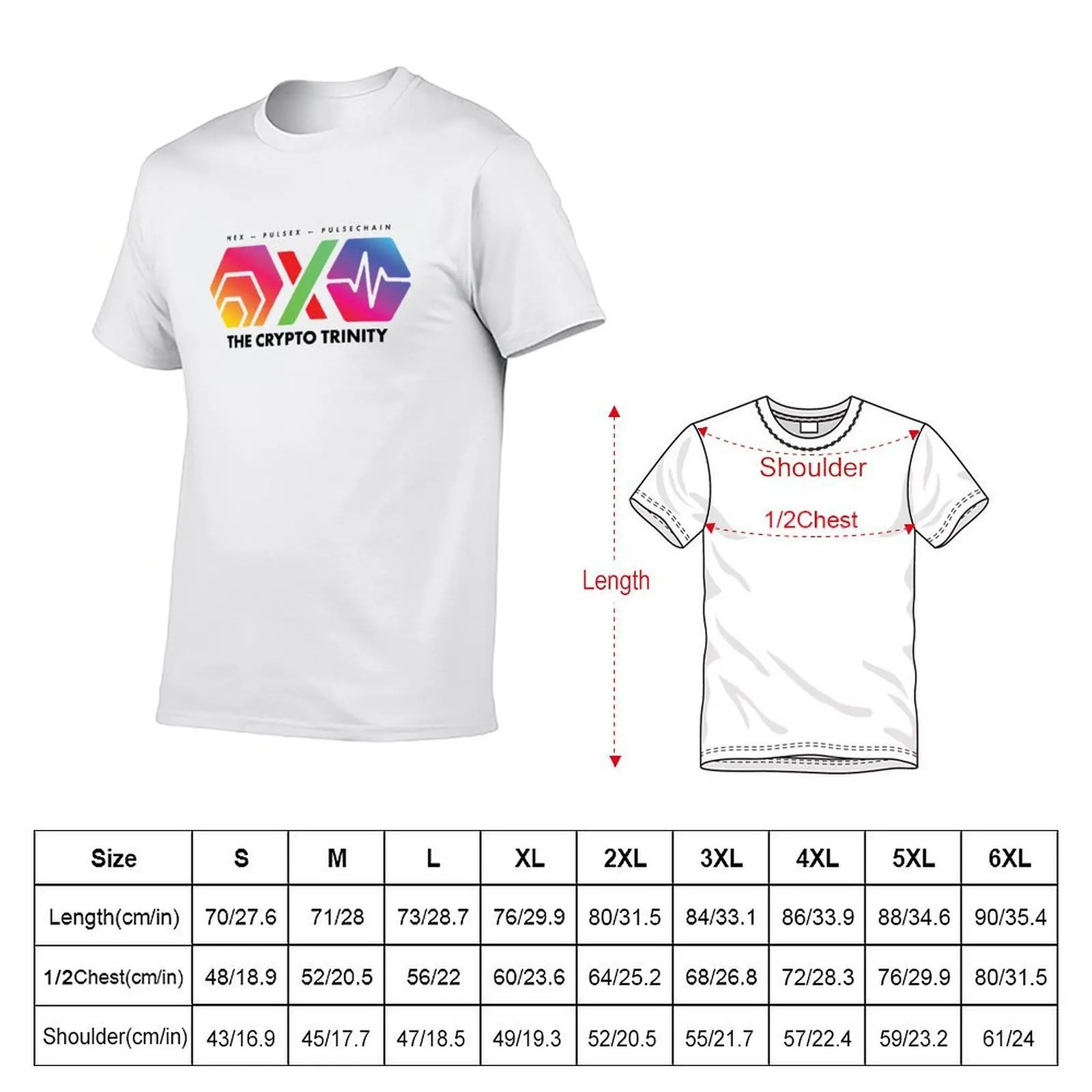 The Crypto Trinity (Hex, Pulsechain and PulseX) on White T-Shirt graphic t shirts blacks men t shirt