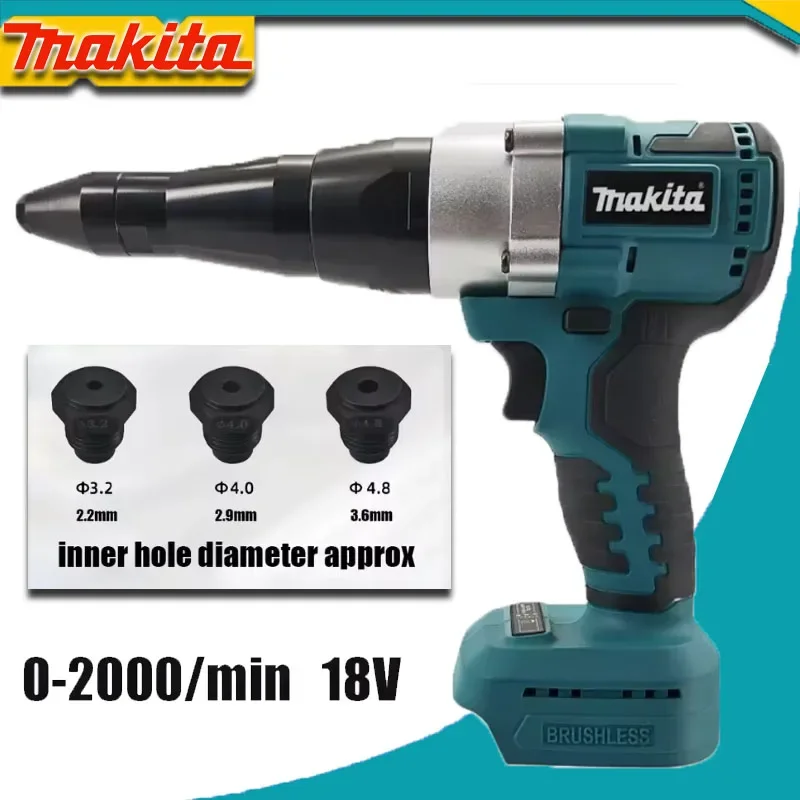 Makita Cordless Brushless Electric Rivet Gun 2.4-5.0MM Rivet Nut Gun Drill Insert Automatic Riveting Power Tools For Makita 18V