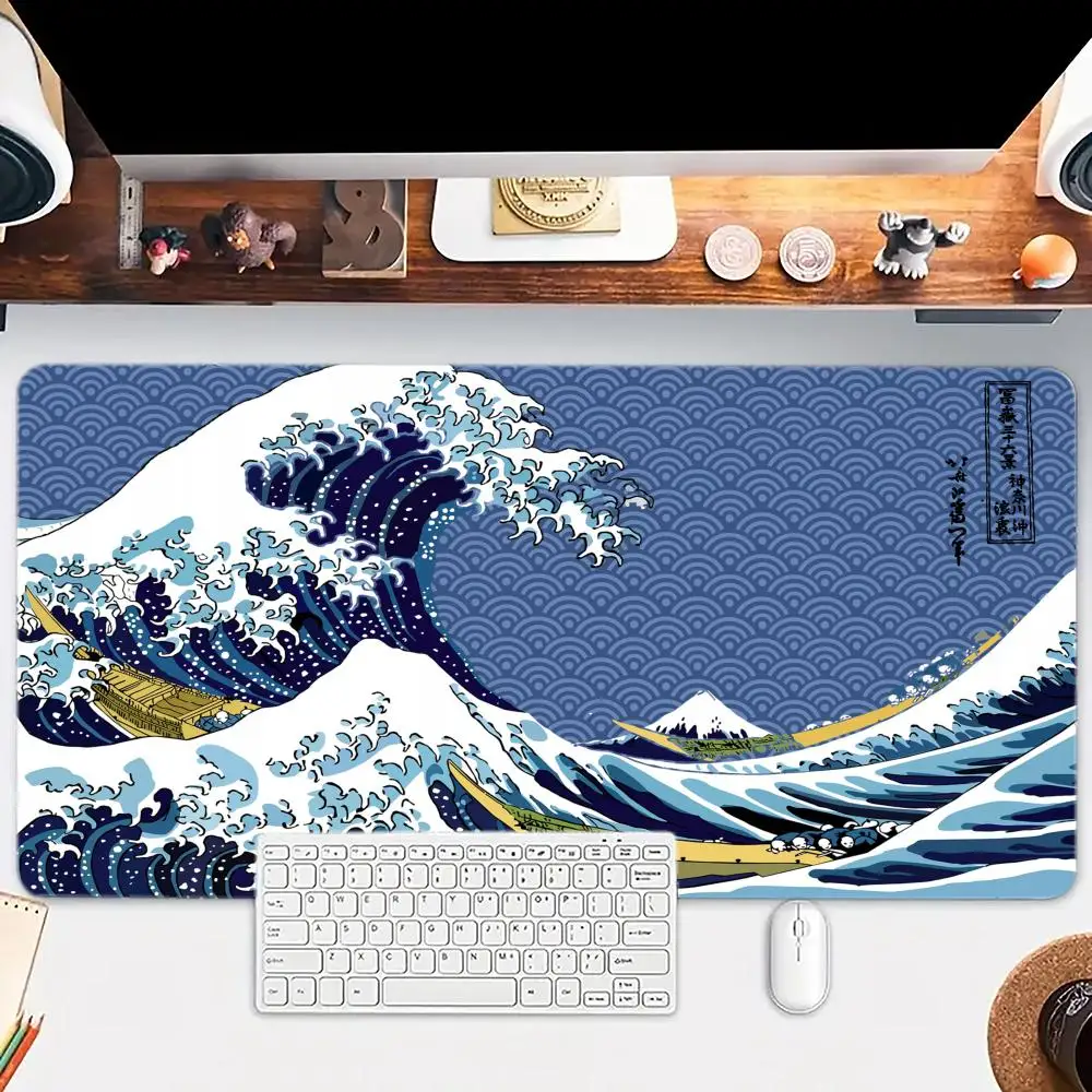 

Kanagawa Anime from Japan Mouse Pad Large mouse pad, desk pad, anti slip base, washable for office and home use